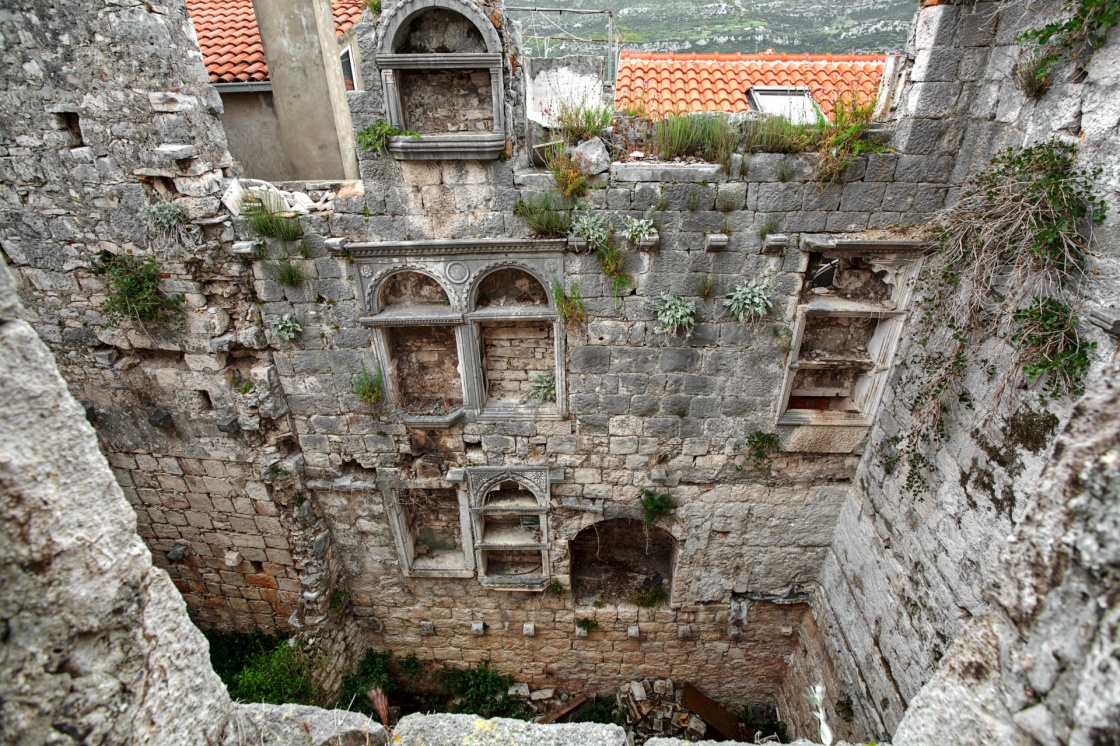 ruins of Marco Polo's house. Korcula. Croatia.